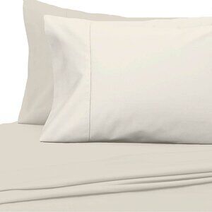 Everhome Egyptian Cotton 700-Thread-Count Queen Flat Sheet Ivory